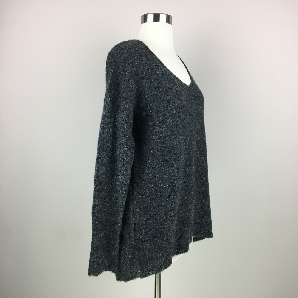 Gap Gray Sparkle Wool Blend Pullover Sweater M - image 4